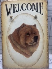 Chow Chow Dog Welcome Sign Slate Wall Hanging