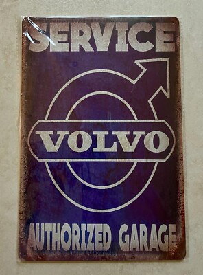 VOLVO AUTORISIERTE GARAGE METALLSCHILD MANN HÖHLENBAR GARAGE WERKSTATT 20x30cm