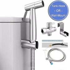 Handheld Stainless Steel Bidet Spray Shower Head Shattaf Toilet With Hose Kit TW