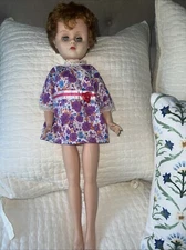 Vintage Sayco Hard Doll 25" Sleepy green  Eyes 1960s