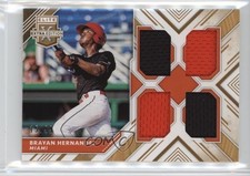 2018 Panini Elite Extra Edition Quad Materials Gold 15/99 Brayan Hernandez 1s81