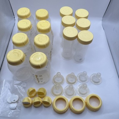 Lot of 14 Medela Breast Milk Colostrum Storage Bottles 80ml 2.7 oz & Bottles