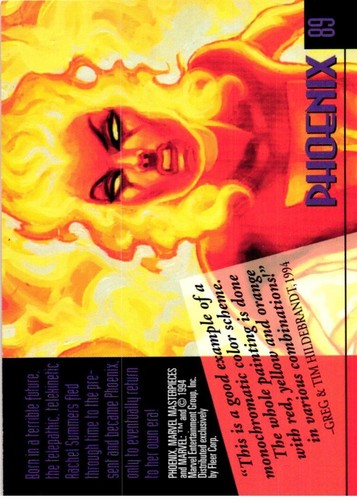 Vintage 1994 Marvel Masterpieces Phoenix Trading Card #89 Hildebrandt Art NM - Bild 2 von 2