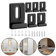 Sturdy Mirror Clip Brackets for Wall Mounting 6 Pack Black Mirror Hangers