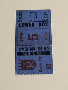 Orioles Cal Ripken Jr First 1st Career Home Run Ticket Stub Opening Day 4-5-1982