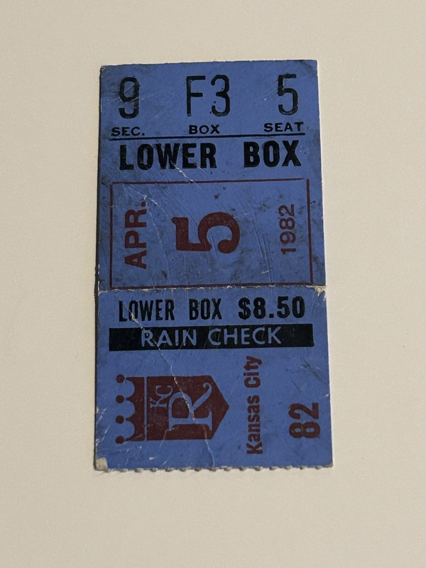 Orioles Cal Ripken Jr First 1st Career Home Run Ticket Stub Opening Day 4-5-1982