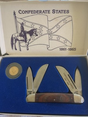 Cherokee Commemorative Confederate States 1861-1865 Pocket Knife, Box & Coin