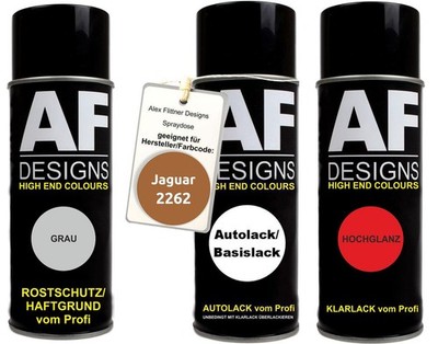 Spraydose Set für Jaguar 2262 Sunstone Copper Metallic Autolack Klarlack Grundie