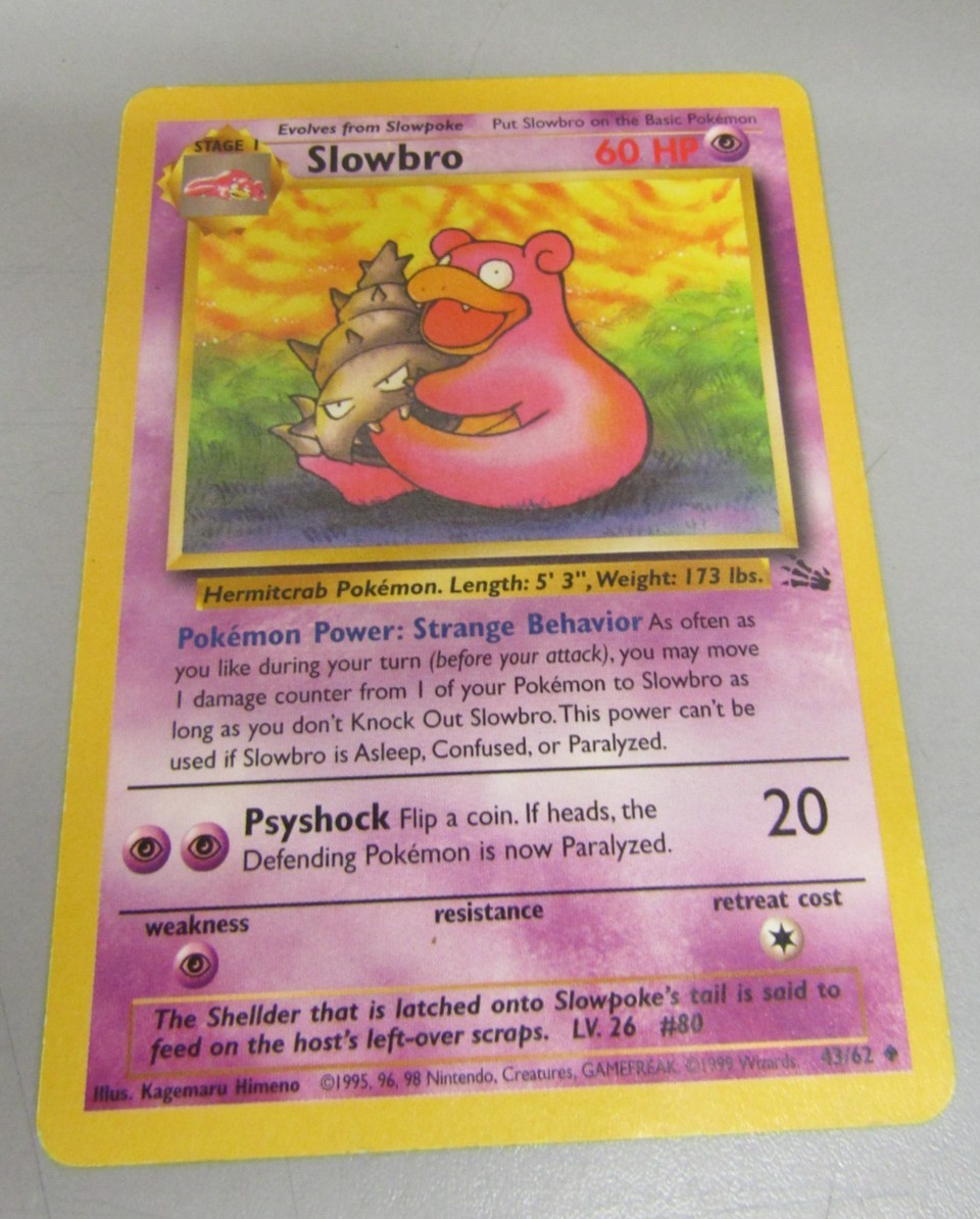 Slowbro 43/62 Fossil First Edition Pokemon Card
