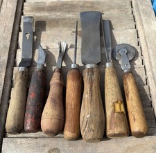 Lot Of (7) VTG Wooden Handle Tools D.R. BARTO...