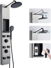 120 cm Duschpaneel Turm mit Regenkopf 6 Düsen Hand Wannenauslauf