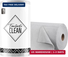 Microfiber Cleaning Cloth Roll- 75 Sheets, 12" x 12" Grey  Super Absorbent, L