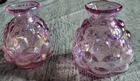 Fenton Lavender Iridescent Jacqueline Miniature 3"  Vases Set of 2