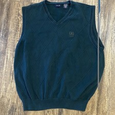 IZOD Green Sweater Vest Diamond Stitch Preppy Classic Men's M Golf Core Academia