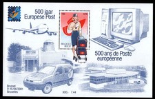BELGIUM - 2001 BELGICA - 500 YEARS OF EUROPEAN POST - MIN. SHEET MINT NH