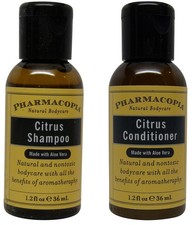 Pharmacopia Citrus Shampoo  Conditioner lot of 14 each 7 of each 1.2oz bottles