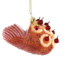 Cody Foster Ham with Pineapple Glass Easter Christmas Ornament