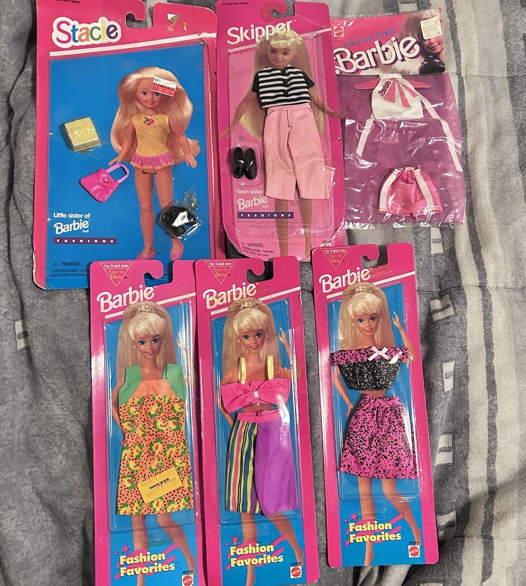 Mattel 1995 Barbie Fashion Favorites Lot Of 3 New Vintage Outfits