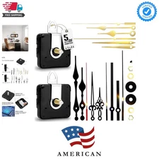 2Pcs Quartz Clock Mechanism Kit, Wall Clock Mechanisms Mattery Powered Replac...