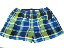 Nautica Swim Trunks Mens XXL Nylon Navy Plaid Lined Surf Shorts New with Tags
