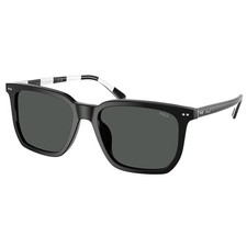 Polo Ralph Lauren PH 4224U 500187 Shiny Black Plastic Sunglasses Grey Lens