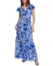 Eliza J Chiffon Maxi Dress Women's Blue 4