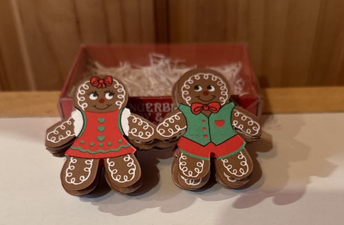 Vtg Kurt S Adler Gingerbread Man Woman Christmas Paper Accordion Garland 1988 