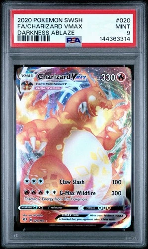 Pokémon Charizard Full Art Darkness Ablaze 019/189 PSA 9 2020 Sword and Shield