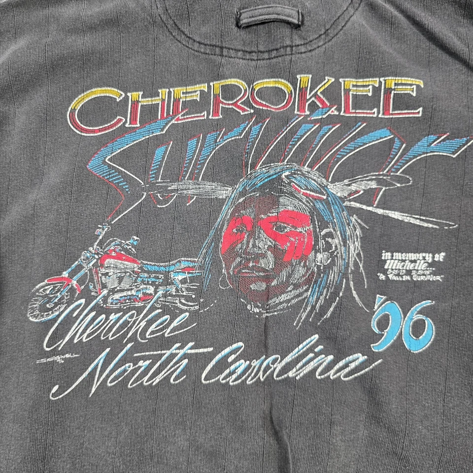 复古切诺基幸存者运动衫男式 XL 灰色 25 美分拉链 1996 NC 90 年代骑手 — 第 4/4 张图片