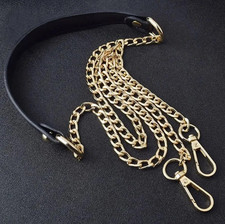 1pc 120cm/47.24in PU Leather Metal Bag Chain Shoulder Strap Replacement - NEW