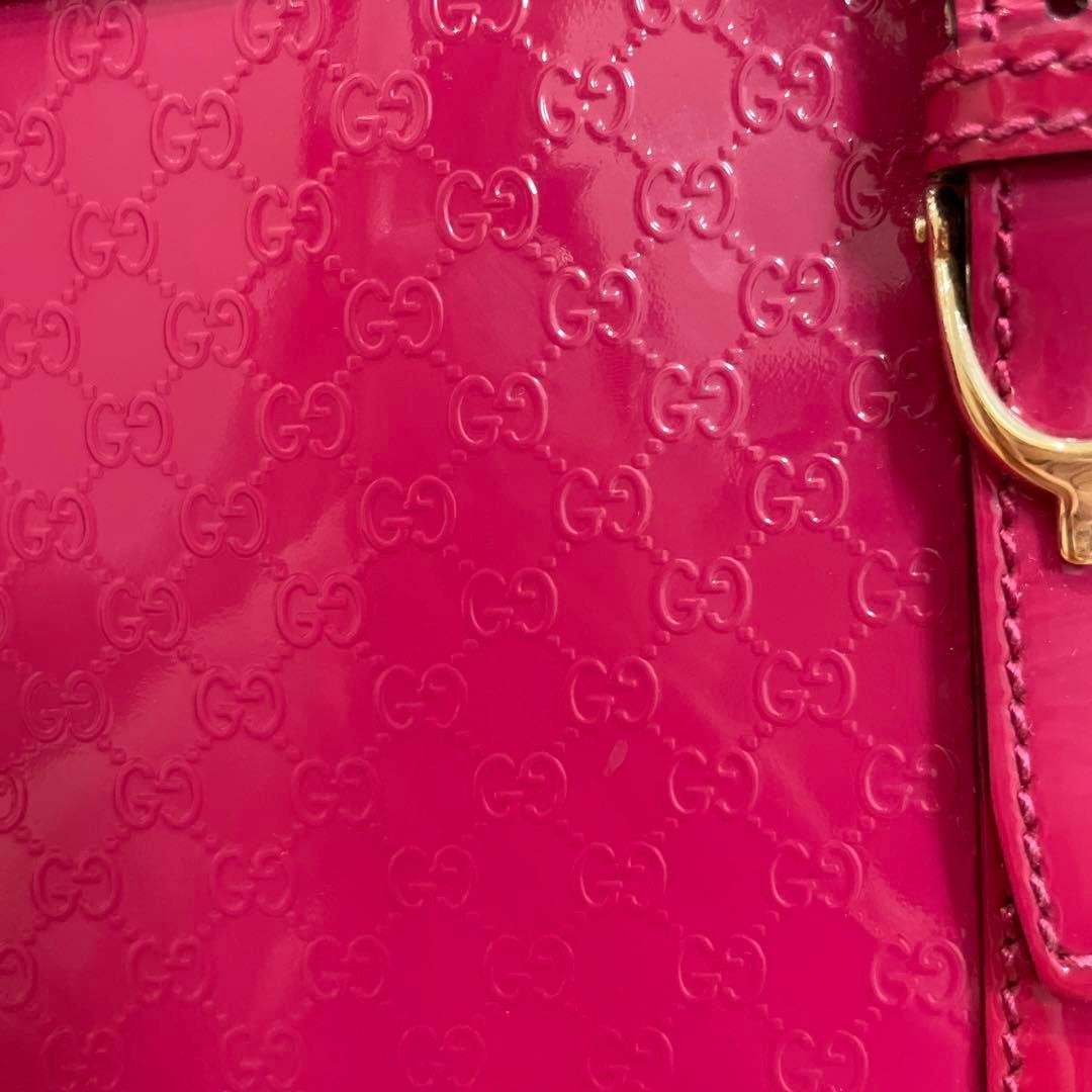GUCCI Pink Leather GG Pattern 2WAY Shoulder Bag Handbag Vintage Authentic thumbnail 7