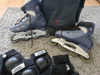 Inliner "Salomon" Größe 40 1/3 Damen Inliner grau blau passend bei Gr. 39