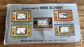 1981 Nintendo Game & Watch Wide Screen Turtle Bridge Fully Box Instru Working