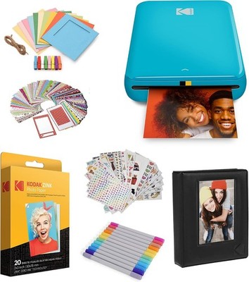 KODAK Step Sofortbilddrucker Bluetooth NFC Zink Fotodrucker Blau Geschenkpaket