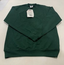 Vintage Crew Neck Sweatshirt Mens Green Jerzees Blank Made In USA Size L