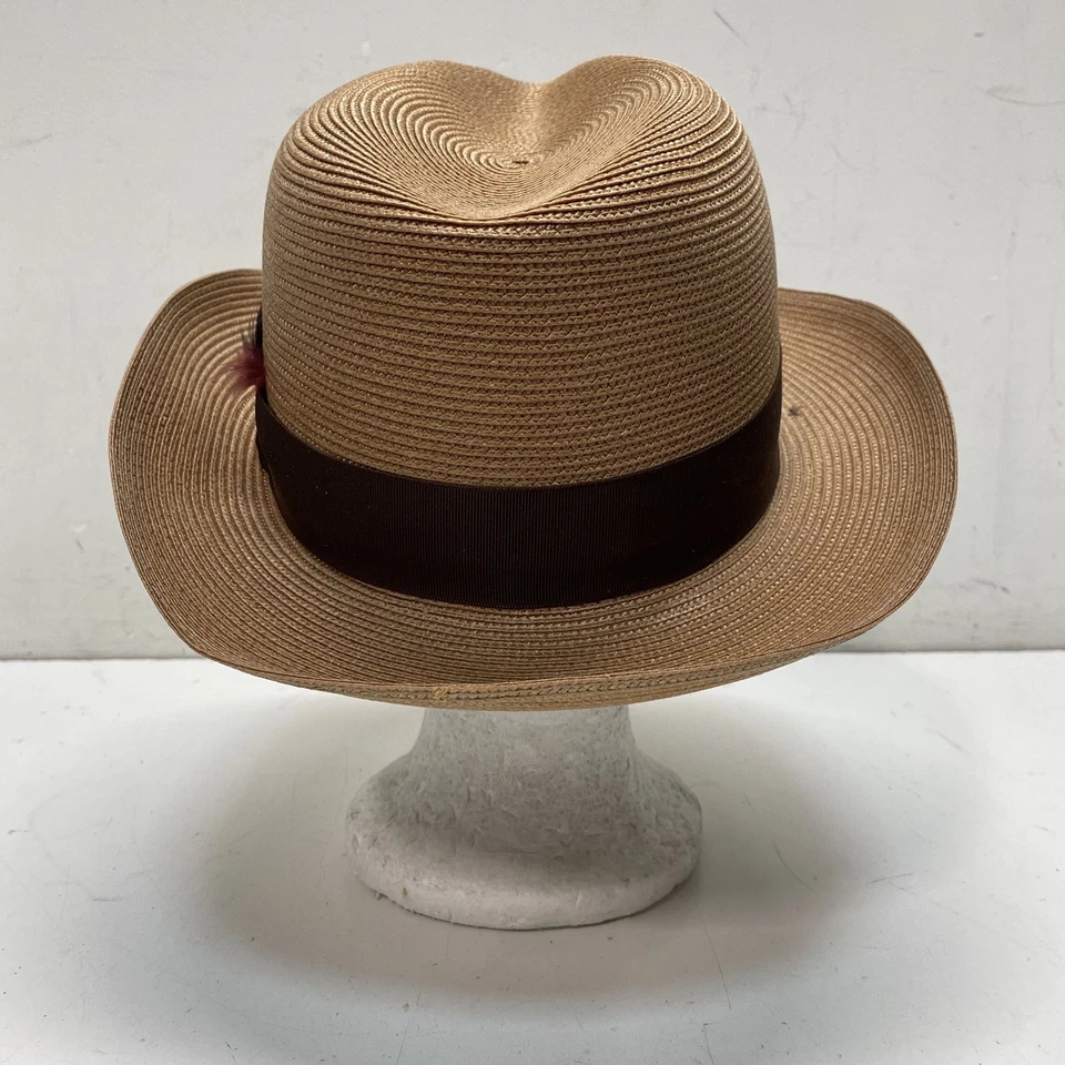 Dobbs Beige Woven Fedora Women's Size 8 - Image 3 of 4