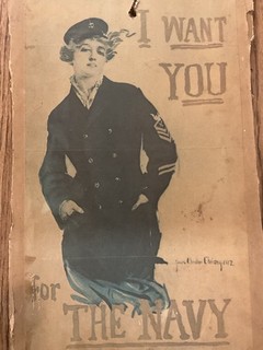 ORIGINAL WWI Poster 1917 I WANT YOU FOR THE NAVY