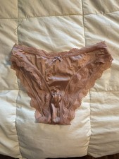VTG Nude Satin Bikini Panties Size L