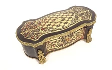 glove Box Jewelry Case Boulle Marquetry Brass Napoleon III 19th Century