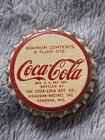 Vintage Coca-Cola Soda Bottle Cap Kenosha, Wis. (Kenosha-Racine) Inc. NOS Corked