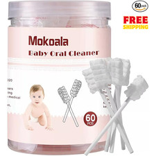 60Pcs Baby Tongue Cleaner, Baby Toothbrush, Disposable Baby Mouth Cleaner, Soft