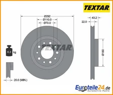 2pcs Brake Disc Pro Textar 92145303 for Alfa Romeo Spider