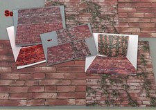 6 Blätter Mauerwerk Ranken 15 x 15 cm Modellbau Pflasterstein H0 Set 1-6 Neuware