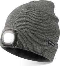 TAGVO USB Rechargeable LED Beanie Cap, Lighting and Flashing Alarm Modes 8 LED