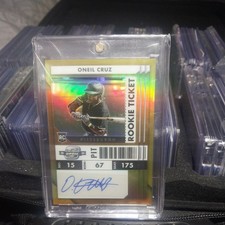 2022 Oneil Cruz Gold RC Auto #2/10 Panini Contenders Pirates Rookie Ticket Prizm