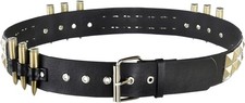 Punk Stud Bullet Belt Black Fancy Dress Up Halloween Adult Costume Accessory