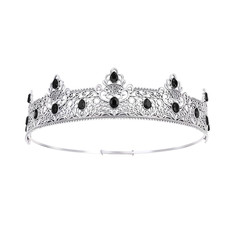 Silver King Crown for Men Decoration for Birthday Prom Party Costume Wedding Hal