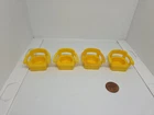 Vintage Fisher Price little people lot/4 yellow kitchen chairs dot backs