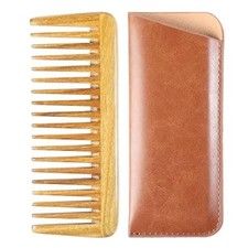 Handmade 100 Natural Green Sandalwood Hair Combs Extra Wide Tooth Pocket Comb