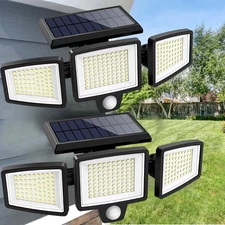 3 Head 500000LM LED Solar Lights Outdoor Waterproof Motion Sensor Security Lamp